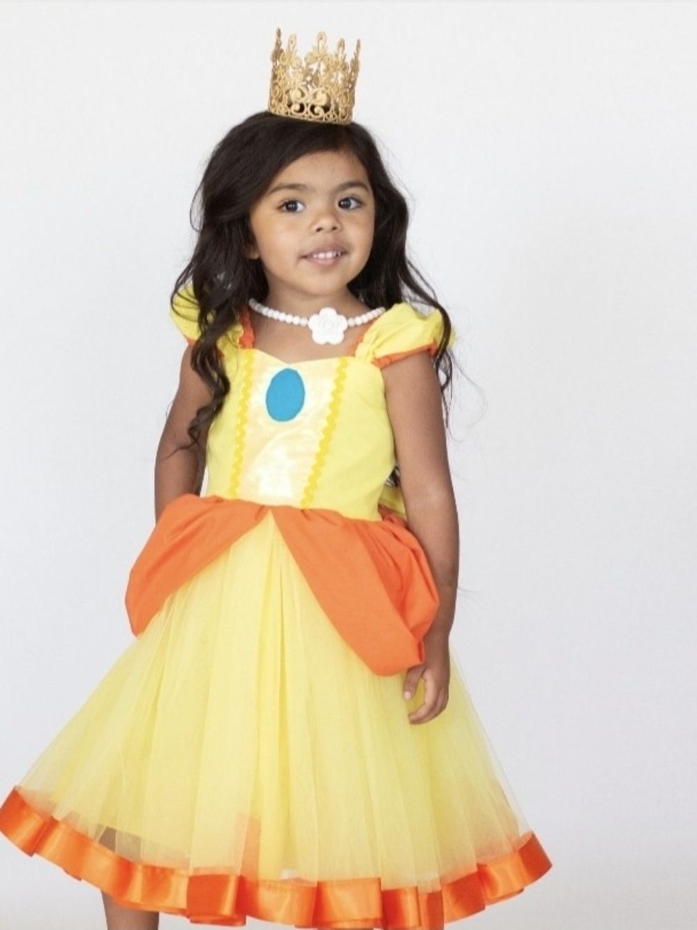 Princess Daisy Girls Halloween Costume Handmade Tutu Dress Size 2/3T Super Mario